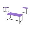 MDF and Metal 3-Piece Coffee and End Table Set with Carbon Fiber Wrap for Modern Living Room or Lounge Spaces - 2 of 4