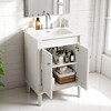 Mshliw 24'' Bathroom Vanity with Ceramic Sink, Modern Freestanding Storage Cabinet with 2 Doors and Large Shelves, Single Sink Vanity - 2 of 4