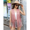 Whizmax Women's Fringe Vest 70s Hippie Faux Suede Rivets Sleeveless Costume Fringe Jacket - 3 of 4