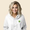 Dalix Alien Embroidered Fleece Cropped Hoodie Cold Fall Winter Women - 3 of 4