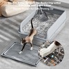 Stainless Steel Cat Litter Box with Lid,Metal Cat Litter Box, High Wall Sided Enclosure Kitty Litter Box with Scoop and Mats - 4 of 4