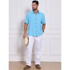 INSPIRE CHIC Men's Texture Short Sleeve Button Down Solid Casual Knitted Shirt - 2 of 4