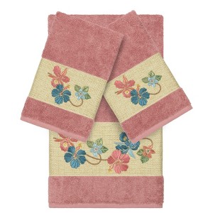 Linum Home Textiles 100% Turkish Cotton CAROLINE Embellished Towel Set - 1 of 4