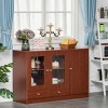 Kitchen Buffet Table Cabinet Storage Sideboard Server Console with Framed Acrylic Doors and Tabletop - 2 of 4