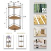 Evideco French Home Goods 3-Tier Bamboo Corner Storage Tower with Metal Frame – No Assembly Required, Ideal for Bathroom or Kitchen Organization - 3 of 4