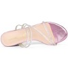 Allegra K Women's Rhinestone Instep Strap Block Heel Slide Sandals - 4 of 4