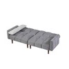 DOMETOUR 81" Linen Upholstered Convertible Sofa Bed, Modern Sleeper Futon Couches Loveseat with 2 Pillows for Living Room Bedroom Apartment - 2 of 4