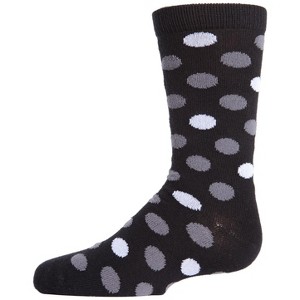 Memoi Boys' Spots and Dots Ribbed Cotton Crew Socks - 1 of 3