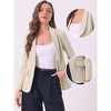 Allegra K Women's Work Office Shawl Lapel Long Sleeve Pockets Blazers - 2 of 4
