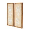 Olivia & May Set of 2 Wood Floral Textured Wall Decors: Vertical Fir Sculptures, Dry Clean Only - 4 of 4