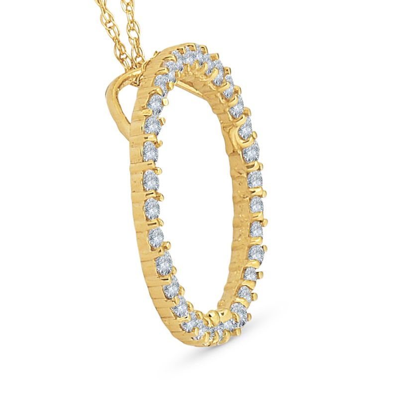 Pompeii3 14K Yellow Gold 1/2ct Circle Of Life Lab Created Diamond Pendant Necklace, 2 of 4