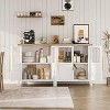 29" Large Buffet Sideboard Cabinet with 2 Glass Doors and Shelves, Modern Farmhouse Storage Cabinet Table for Kitchen Dining Room,Hallway - 4 of 4