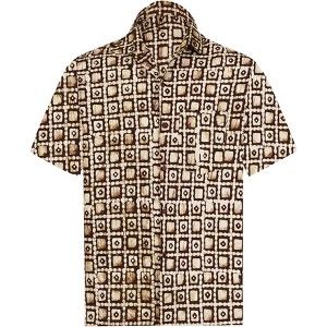 HAPPY BAY Men's Stylish Summer Short Sleeve Hawaiian Vacation Shirts Cruise Holiday Tops Button-Down Hawaii Shirts Men - 1 of 4