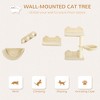 Gulches 4 - Piece Beige Cat Wall Shelves Set: 3 - Step Climbing, Hammock, Perches, Scratching, Ideal for Play & Sleep - 3 of 4