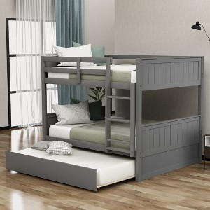 Polibi Full-Over-Full Convertible Bunk Bed with Twin Trundle - 1 of 4