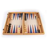 WE Games Luxury Wood Backgammon Set with Leatherette Interior - 19 inches - Handcrafted in Greece