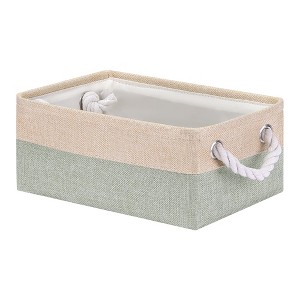 Unique Bargains Fabric Collapsible Storage Organizer Basket with Handles - 1 of 4