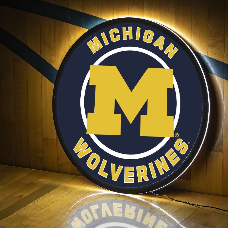 Evergreen Ultra-Thin Edgelight LED Wall Decor, Round, University Of Michigan- 23 x 23 Inches Made In USA, 2 of 7
