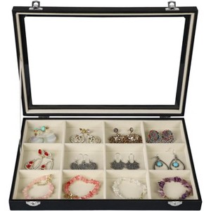 30-Grid Earring Organizer Tray with Clear Lid and Anti-Tarnish Protection - 1 of 4