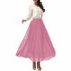 Women's Retro Chiffon Maxi Skirt - Beach Ankle Length Flowy Long Skirt Misty Rose - 2 of 4