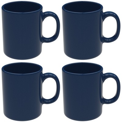 Omniware Teaz Cafe 11 oz Classic Mug, Set of 4 - Vintage Stoneware Coffee Cups, Nostalgic 50s-Inspired Drinkware, Rustic Farmhouse Aesthetic