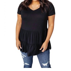 Women's Rock Solid Babydoll Top Shirt - 1clique co. - 1 of 3