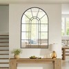 Spassway Arched Window Pane Decorative Mirrors Metal Frame Wall Mounted Vanity Mirror for Living Room Bedroom Entryway Black/Gold - 3 of 4