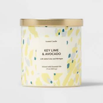 15oz Glass Jar Lime Print Key Lime and Avocado Candle Lime Green - Opalhouse™