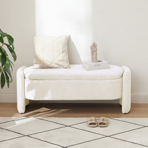 TiramisuBest Storage Ottoman Bench with Lift Top - 275lb Capacity for Living Room & Bedroom - 1 of 4