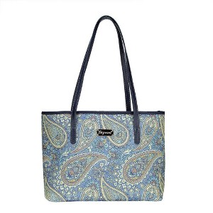 Signare USA Paisley Blue Shoulder Tote Bag - 1 of 4