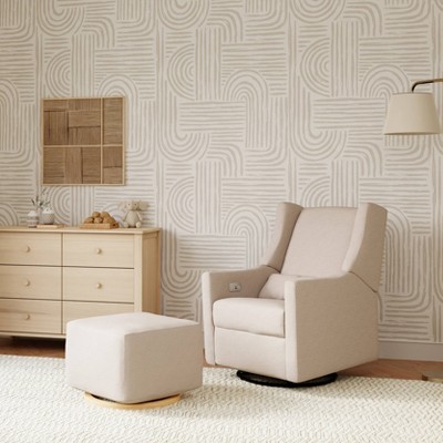 Sustainably Sourced White Linen Swivel Recliner Armchair