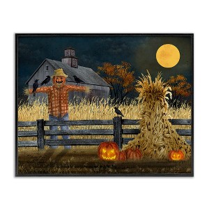 Stupell Industries Scarecrow Farm Landscape Black Framed Giclee Art - 1 of 4