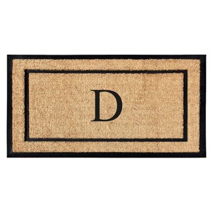 A1HC Natural Coir and Rubber Backing Monogrammed Door Mat, Anti-Shed Entry Doormat - 1 of 4