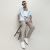 Campus Sutra Men Men's Light Blue Self-Design Block Shirt - 3 of 3
