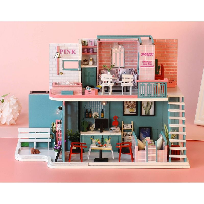 Hands Craft DIY Miniature House Kit Pink Cafe, 2 of 8