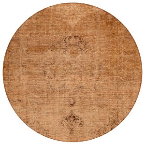 Copper Orange And Brown Oriental Washable Indoor Outdoor Area Rug - 1 of 4