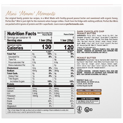 Perfect Bar Mini Variety Pack Bars - 14.1oz/16pk