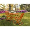 East West Furniture 3-Pc Outdoor Bistro Set Contains a Wood Folding Table & 2 Outdoor Folding Chairs Suitable for Garden, Terrace, Bistro, & Porch - 2 of 4