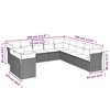 vidaXL Patio Sofa Set Black with Blue Cushions - Beige and Gray Without Table - 3 of 4