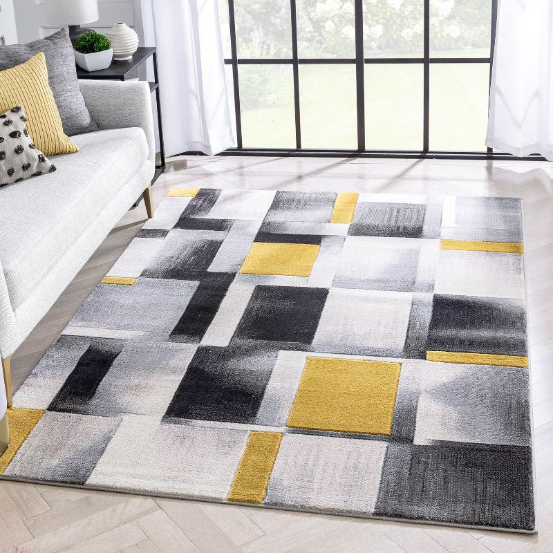Well Woven Lane Modern Geometric Boxes Squares Area Rug, 3 of 10