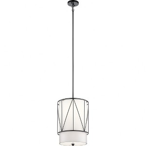 Birkleigh 18.25" 1 Light Pendant with Satin Etched Glass in Black - 1 of 4