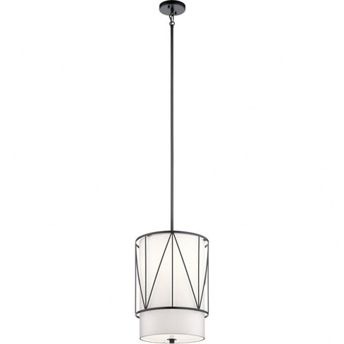 Birkleigh 18.25" 1 Light Pendant with Satin Etched Glass in Black - image 1 of 4