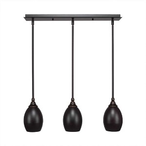 Toltec Lighting Any 3 - Light Chandelier in  Dark Granite with 5" Dark Granite Oval Metal Shade Shade - 1 of 1
