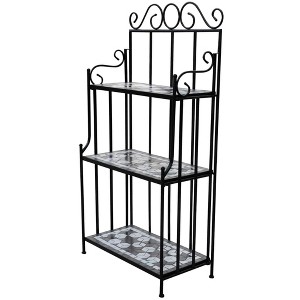 vidaXL Plant Stand Terracotta and black Iron and ceramic - 1 of 4