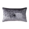 12"x20" Oversize Crushed Velvet Lumbar Throw Pillow Gray - VCNY Home: Soft Textured, Indoor Use, Zippered - 2 of 4