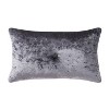 12"x20" Oversize Crushed Velvet Lumbar Throw Pillow Gray - VCNY Home: Soft Textured, Indoor Use, Zippered - image 2 of 4