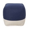 Tattnall Contemporary Two-Tone Fabric Cube Pouf - Christopher Knight Home - 3 of 4