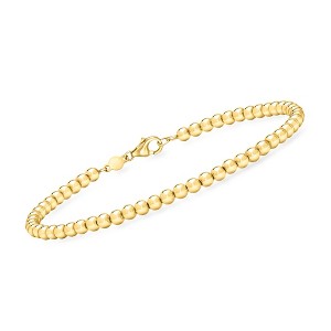 Pure Collection by Ross-Simons Italian 3mm 14kt Yellow Gold Bead Bracelet - 1 of 3