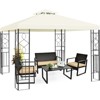 Tangkula 2-Tiers 10'x10'Outdoor Canopy Gazebo Art Steel Frame Party Patio Large Canopy Gazebo W/Netting - 3 of 4