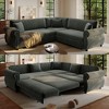 GDFStudio Keene 6-Seater L-Shaped Chenille Sectional Sofa Bed with Pull-Out Sleeper - 4 of 4